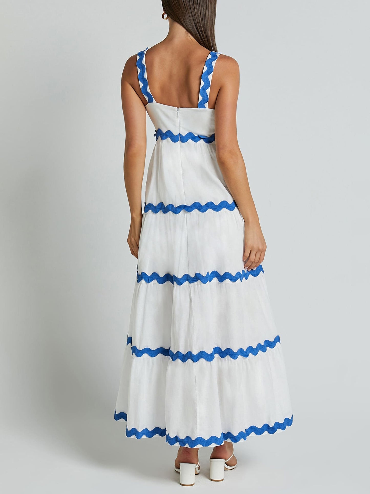 Simple Ripple Bandeau Slip Dress