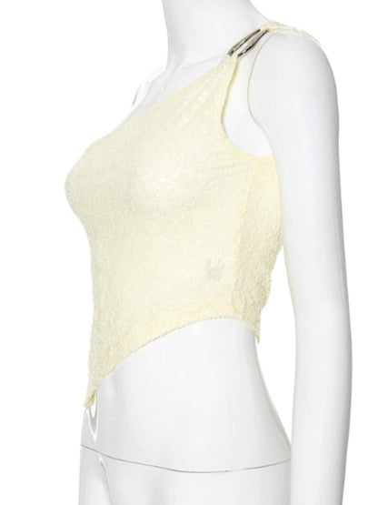 Bring It Down One Shoulder Top Cream
