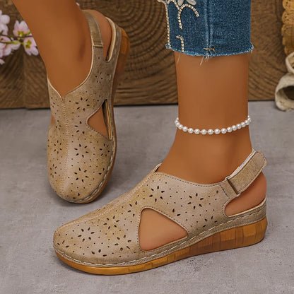 Breathable Cutout Comfort Wedge Sandals