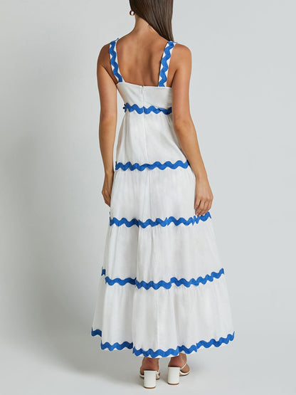 Simple Ripple Bandeau Slip Dress