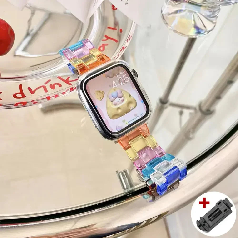 Resin Rainbow Strap for Apple Watch Series