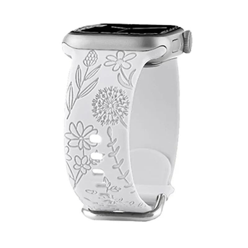 Floral Silicone Strap for Apple Watch
