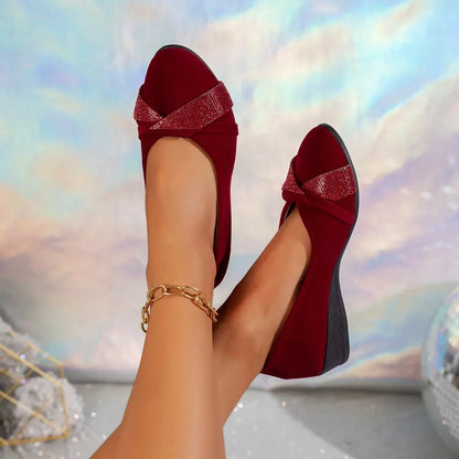 Women’s Lightweight Rhinestone Wedge Shoes
