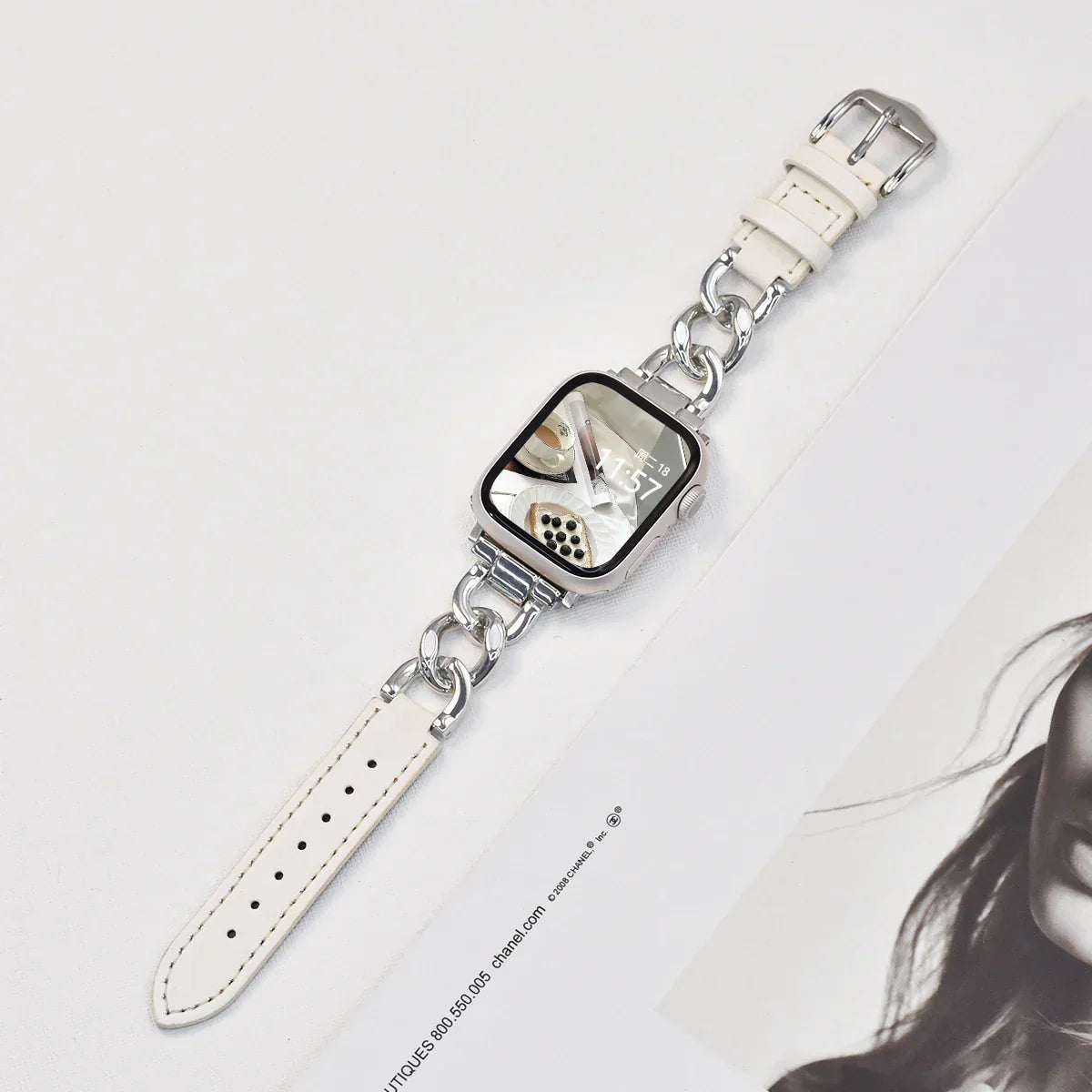Metal Leather Strap For Apple Watch