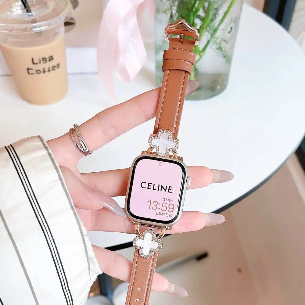 Metal Leather Strap for Apple Watch
