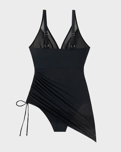 Slimming Mesh Sheer Sarong Wraps Bathing Suit