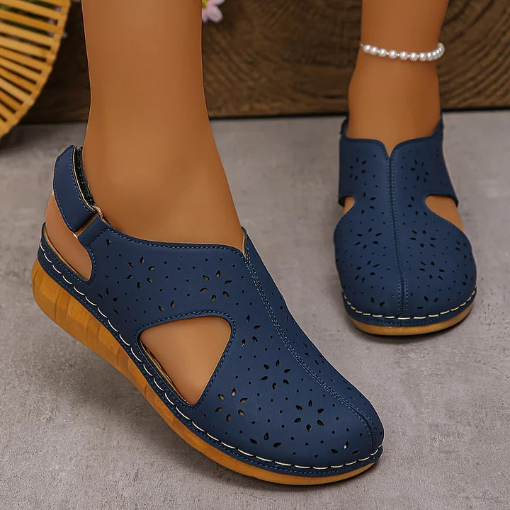 Breathable Cutout Comfort Wedge Sandals
